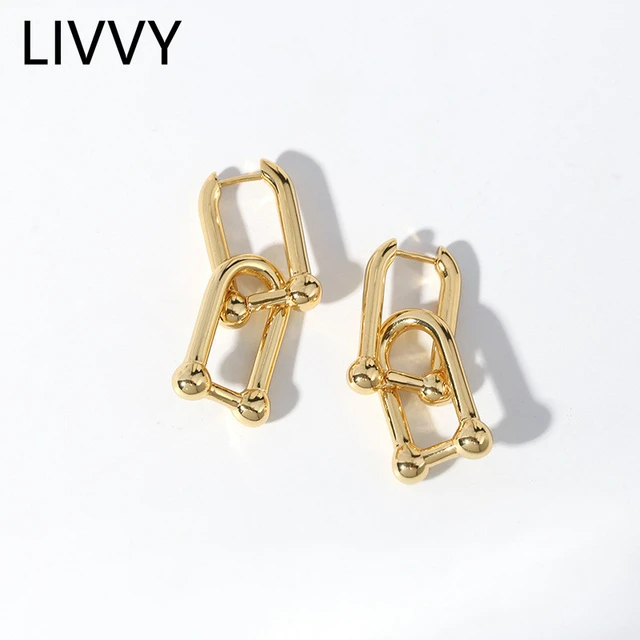 LIVVY Silver Color Simple U-Shape Geometric Hoop Earrings for Women Trendy  Hip-Hop Vintage Party Jewelry Gifts - AliExpress