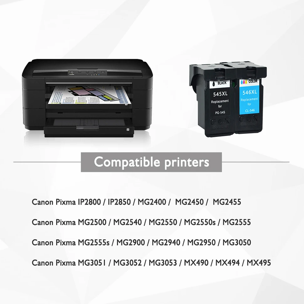 QSYRAINBOW 2 шт PG545 CL546 XL Замена чернильных картриджей для Canon PG 545 pg CL 546 IP2850 MX495 MG2950