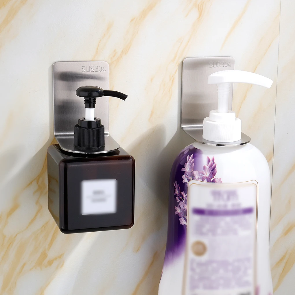 Stainless Steel Shower Gel Bottle Rack Hook Bathroom Washroom Dishwashing Hand Washing Gels