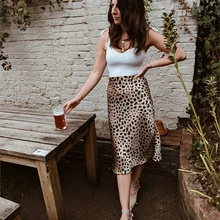 Сексуальная тонкая дикая женская юбка, повседневная юбка-комбинация, винтажная юбка средней длины с высокой талией, Женская юбка с леопардовым узором