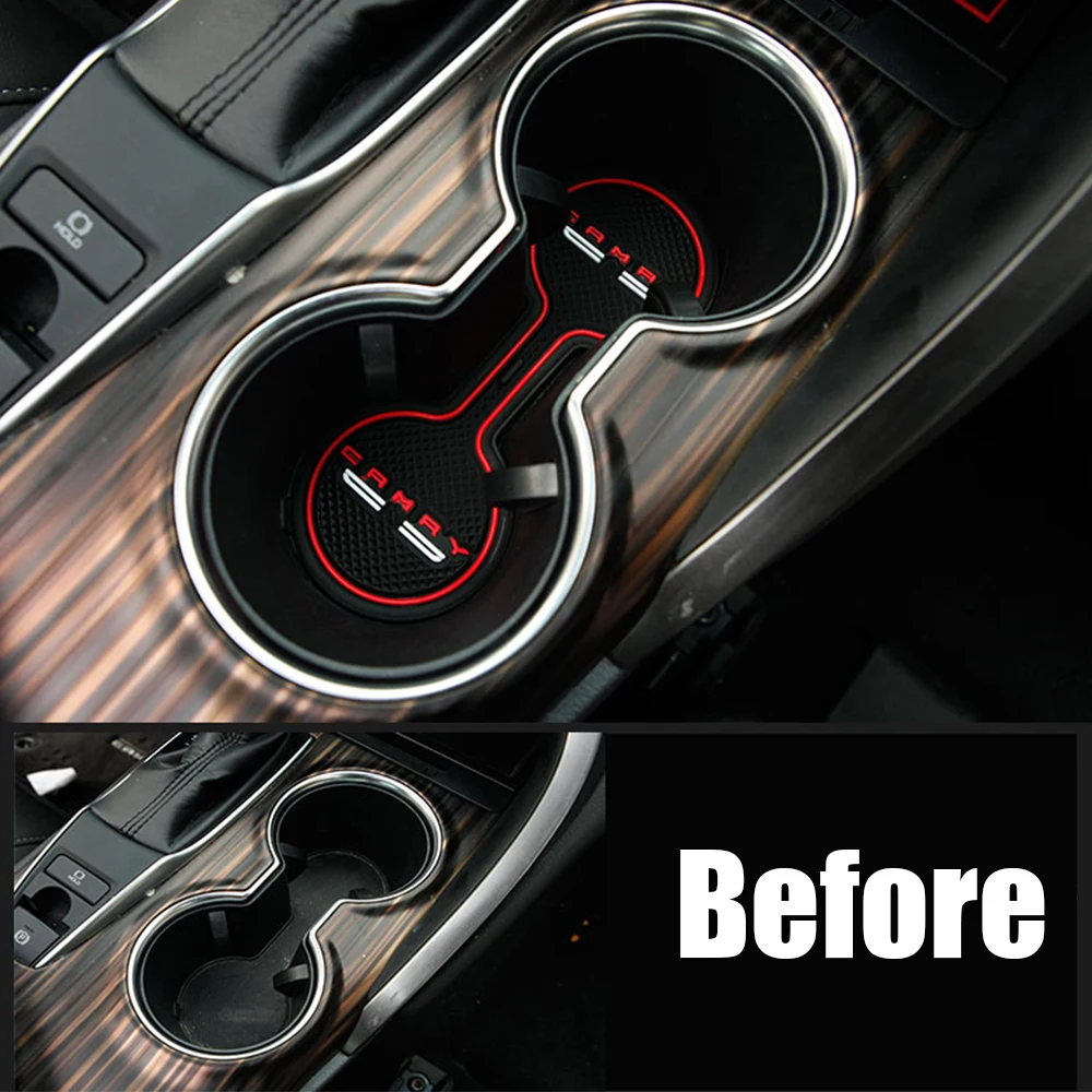 

Anti-Slip Mat for Phone Gate Slot Mats Cup Rubber Pads Rug for Toyota Camry 2018 2019 8th Car Accessories Stickers