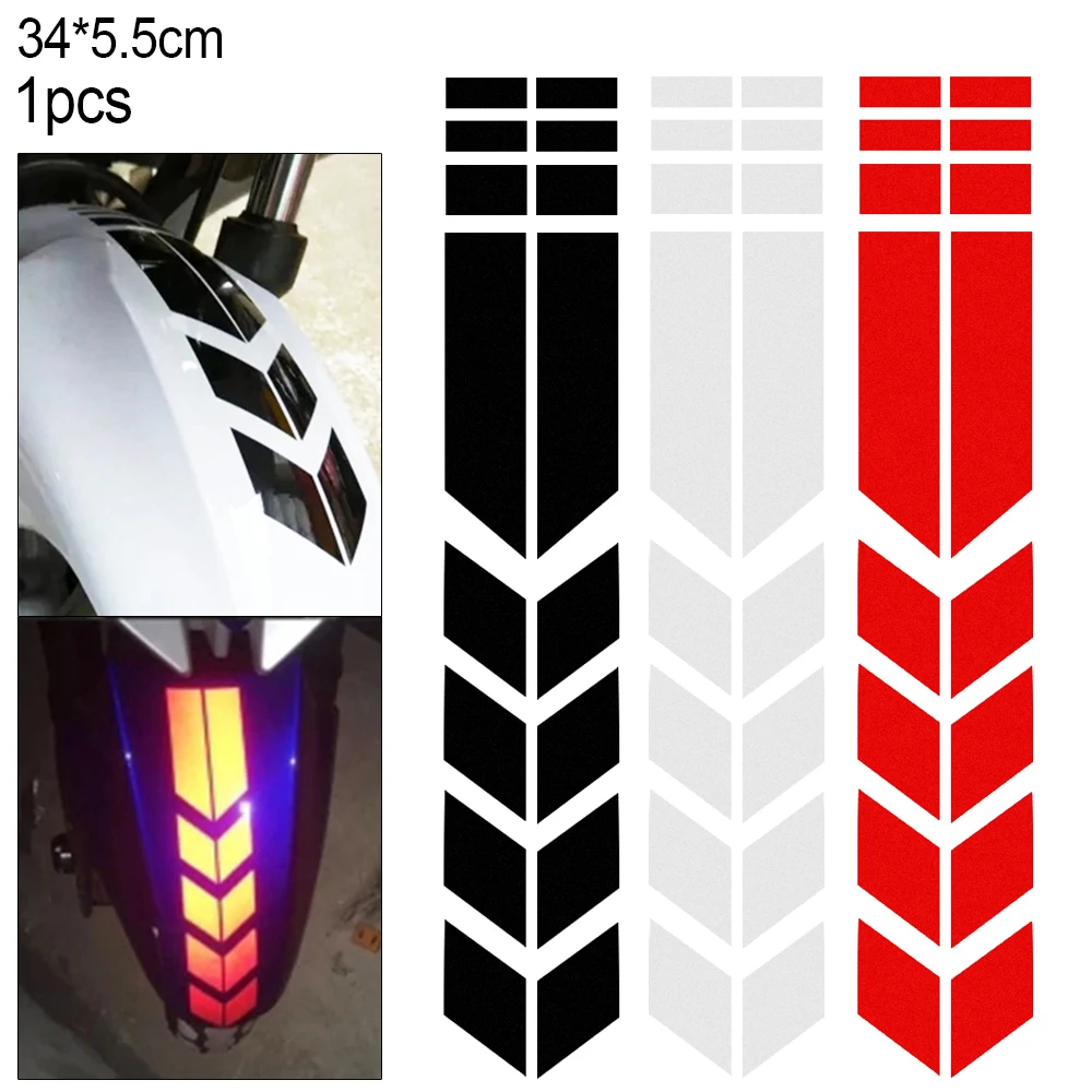 

3 Colors 34 x 5.5 CM Universal PET Reflective Tape Motorcycle Body Modification Mudguard Stripe Stickers