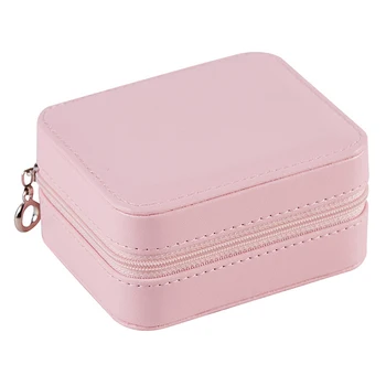 

Korean Girl Earrings Plate Portable PU Earrings Ring Necklace Multi-Function Jewelry Storage Box