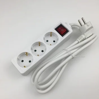 

Multifunction White European 250V 10A 16A 31.5m Jack German Russia Korea Power Strip EU Extension Outlet Switch Socket