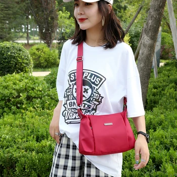 

Youth Ladies Simple Versatile Bag Nylon Women Shoulder Bags Female Handbag Large Capacity Zipper Crossbody Pouch