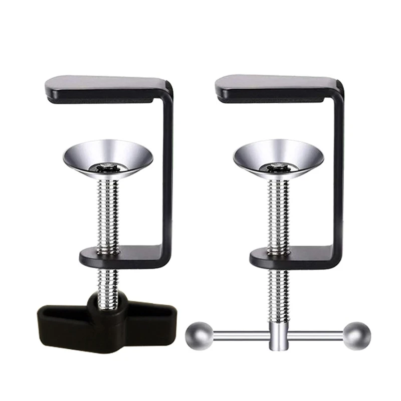 Universal C Shape Table Mount Clamp for Fittings Metal Desk Clip Hose Microphone Stand Base Aluminum Alloy Mount Holder,microphone mount clamp,desktop mounting clip
