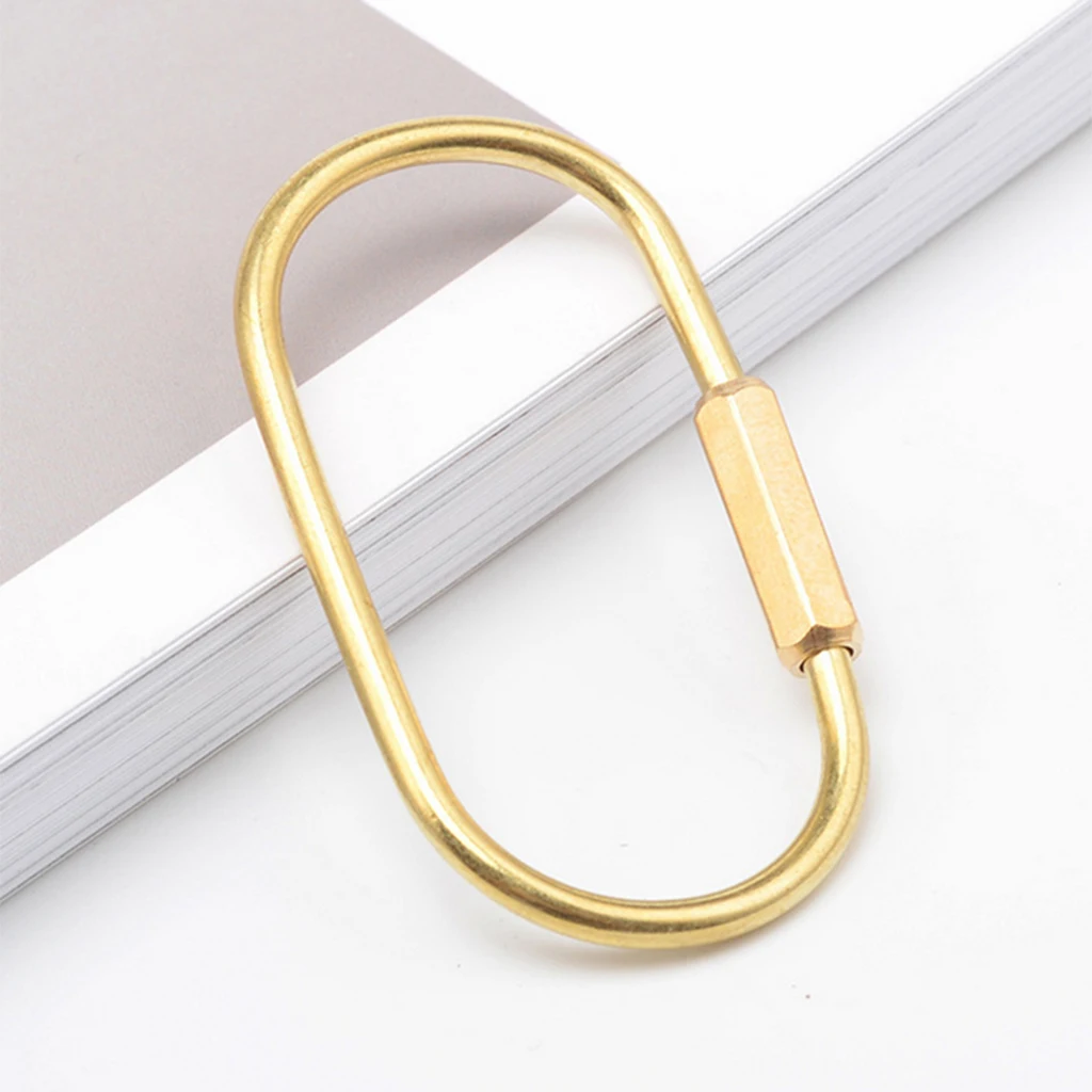 Brass Oval Key Ring Split Chain Jump Holder Loop Craft Accessory 59x33mm
