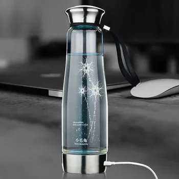 

500ML Portable Hydrogen Water Generator Glass Bottle Healthy Hydrogen Rich Water Bottle High Borosilicate Glass Ionizer Bottle