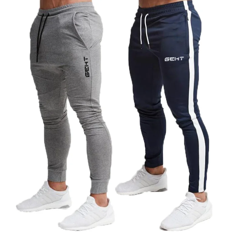 New Jogging Pants Men Sport Sweatpants Running Pants GYM Pants Men Joggers Cotton Trackpants Slim Fit Pants Bodybuilding Trouser black sweatpants