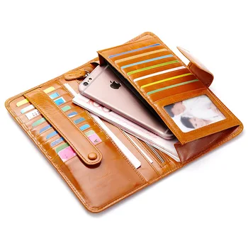 

Womens wallets and purses leather passport bag multi-card position retro simple medium and long wallet 80% discount Hasp Solid