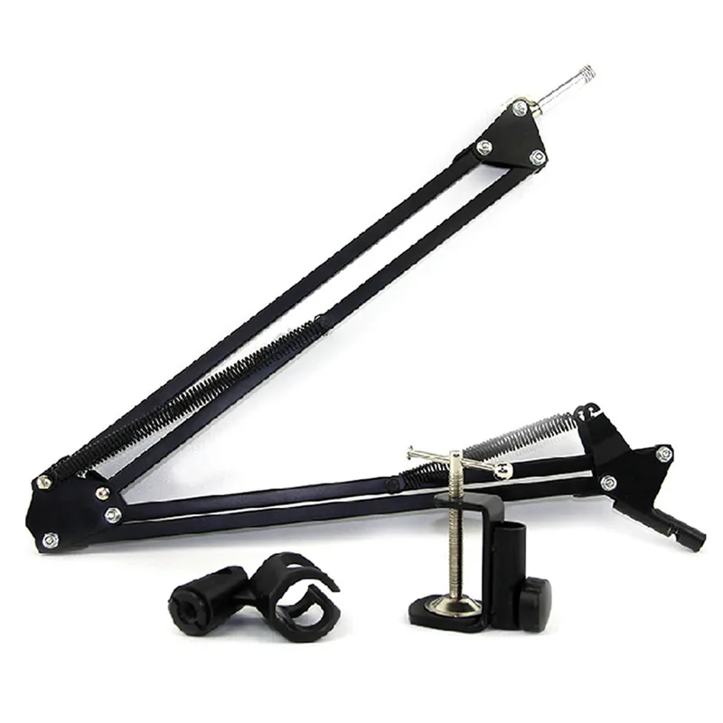 

Extendable Recording Microphone Holder Suspension Boom Scissor Arm Stand Holder with Microphone Clip Table Mounting Clamp