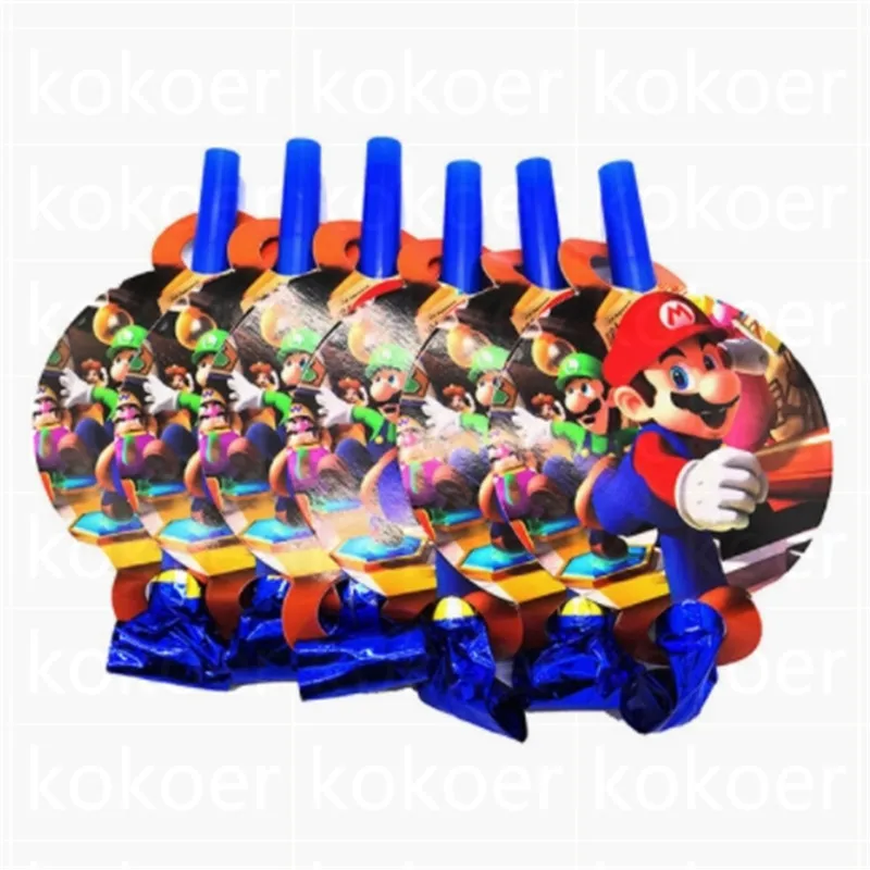 blow 6pcs Mario Bros складные pinata Mario Bros вечерние украшения для игры Забавные товары для дня рождения Супер Марио пината - Цвет: blow 6pcs