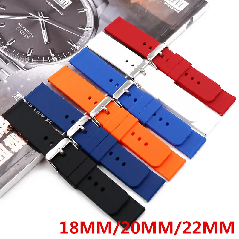 18 мм 20 мм 22 мм силиконовый ремешок для huawei/Withings/samsung Galaxy/gear s3/Amazfit Bip Смарт часы замена Широкие ремешки