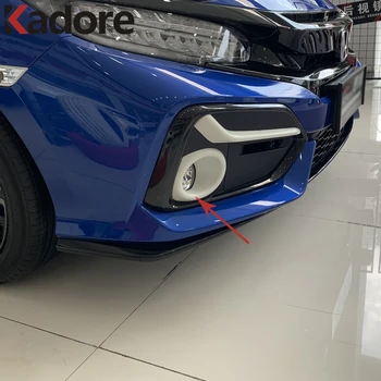 

For Honda Civic 2020 2021 ABS Carbon fiber Front Foglight Fog Light Cover Trim Car Protect Accessories Car Styling
