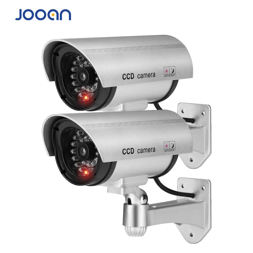 Cámara falsa simulada de seguridad para el hogar, cámara de simulación de luz LED, impermeable para exteriores, 2 uds., tienda de cámara de vigilancia CCTV