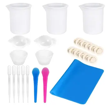 

Mixing Silicone Measuring Cup Dropper Stick Mat DIY Jewelry Making Tools Kit Fully equipped accessories are ideal to save time