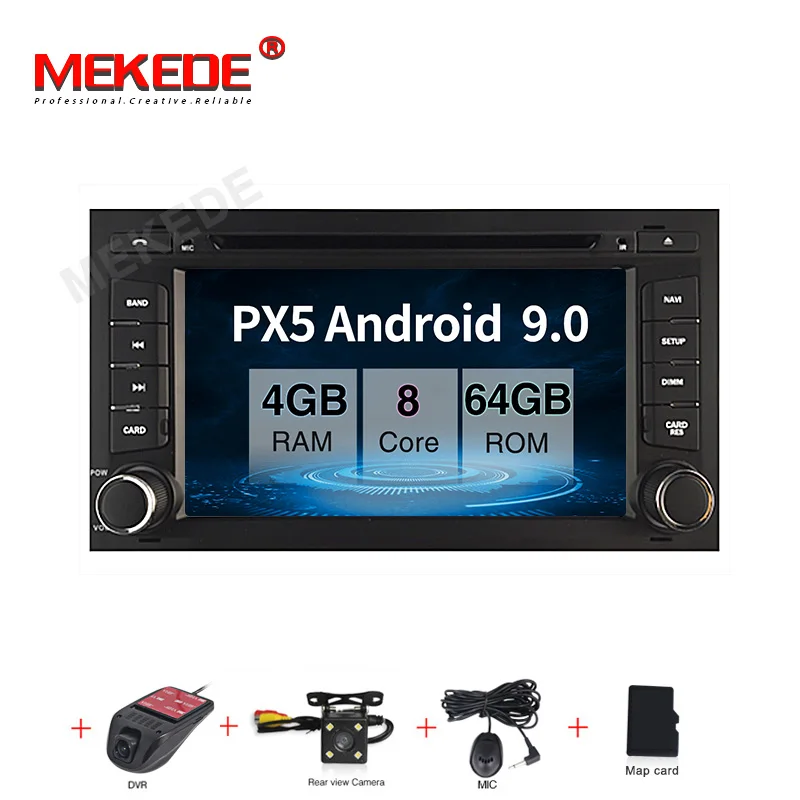 MEKEDE HD 1 Din Android 9,0 Автомобильный DVD плеер для Seat Leon Мультимедиа Радио gps навигация wifi авто стерео - Цвет: 64G dvd camera DVR