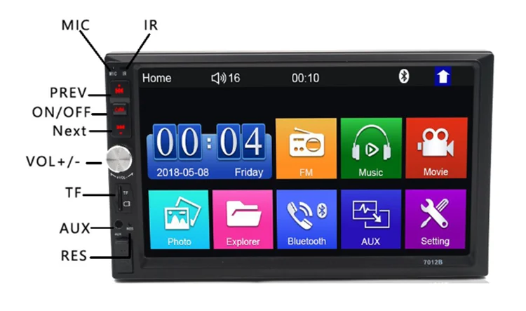 Универсальный 7 дюймов 2 Din Автомобильный Радио MP4/MP5 сенсорный экран USB FM Android/ios зеркальная связь автомобильный мультимедийный плеер монитор для камеры
