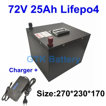 

customized size 72V 25Ah Lifepo4 Ebike Lithium Battery Pack with 50Amp BMS For 3000W Scooter EV light truck Motor + 5A charger