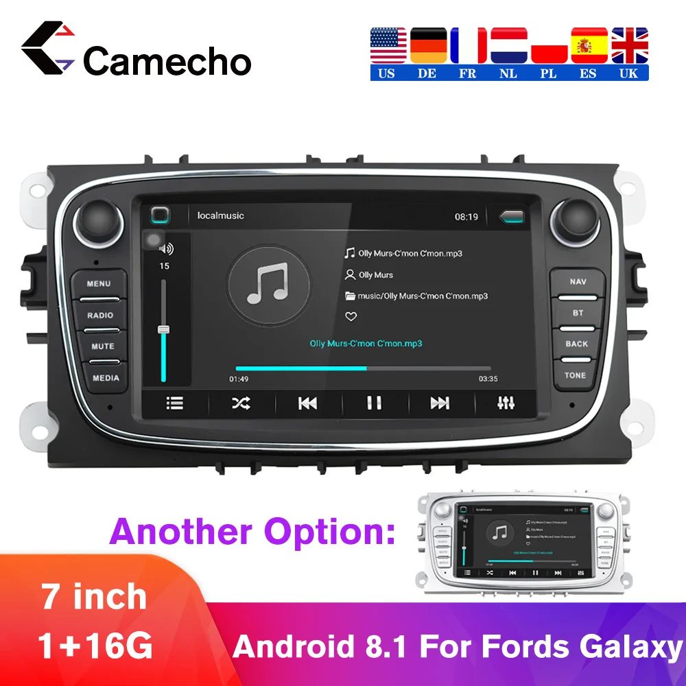 Camecho Android 8.1 Car Multimedia Player Wifi 2 Din 7'' Audio Radio