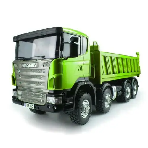 

LESU 1/14 Scale Metal Sca 8*8 Hydraulic Dumper RC Truck With Radio Motor ESC Painted Green Car