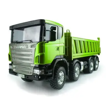 

LESU 1/14 Scale Metal Sca 8*8 Hydraulic Dumper RC Truck With Radio Motor ESC Painted Green Car