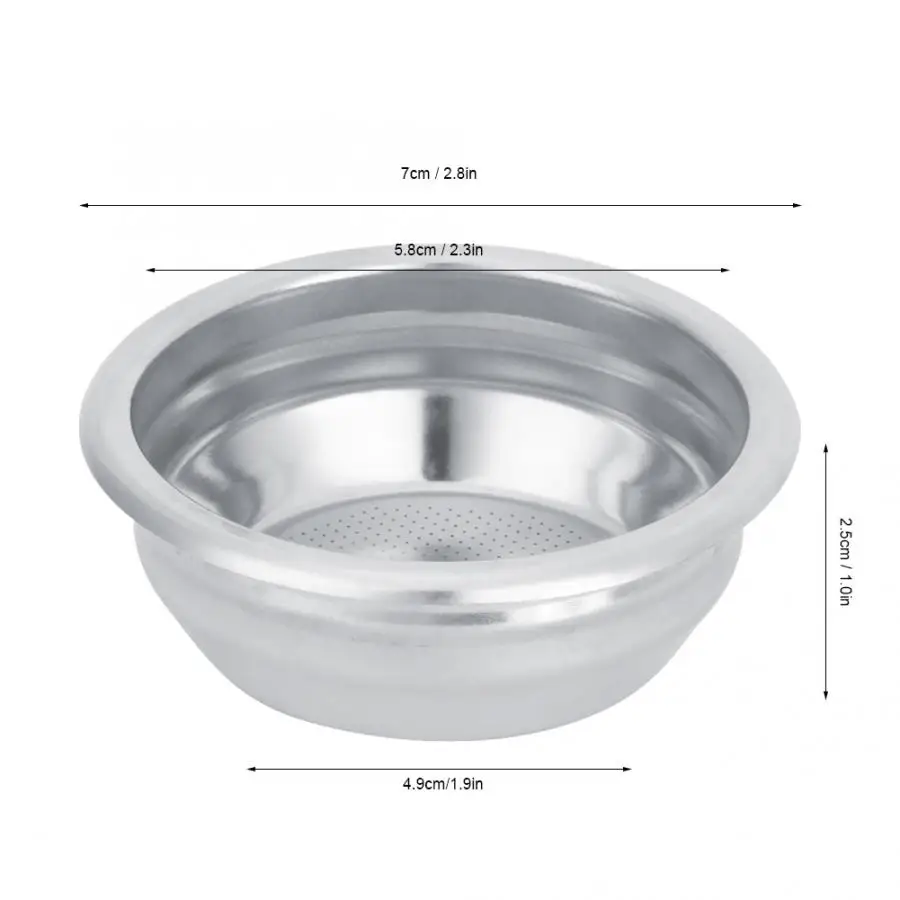 58mm Single//Double Porous Filter Bowl Basket Semi-Automatic Coffee Machine Bottomless Handle Filter Filter Basket Double
