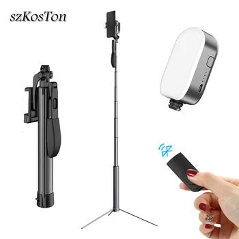 

Anti Shake Wireless Bluetooth Selfie Stick Tripod Monopod With Selfie LED Photography Light Remote Control Handheld Stabilizer