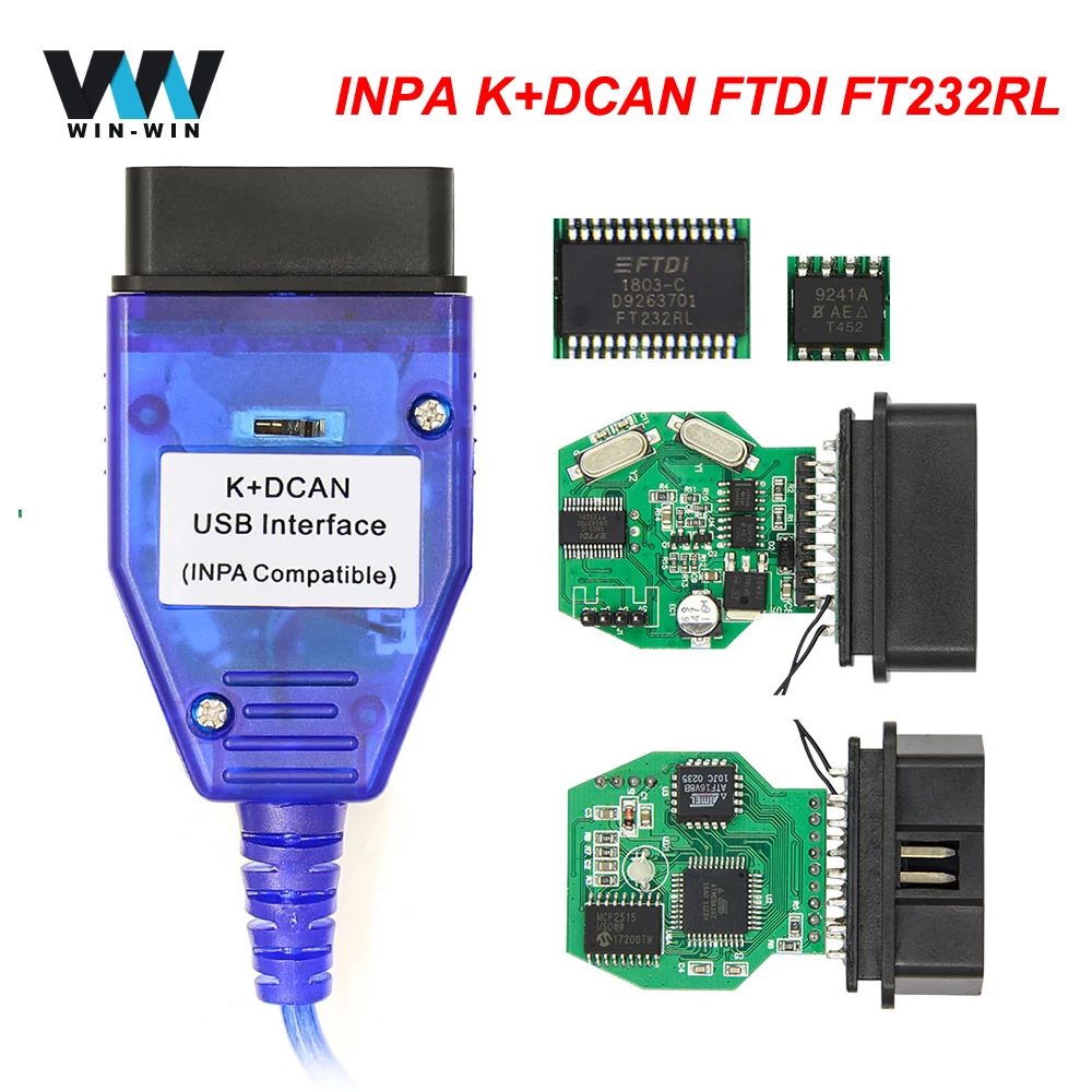 Автомобильный диагностический сканер INPA K DCAN FTDI FT232RL с переключателем для BMW
