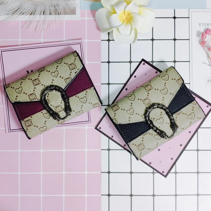 

Wallet Women's Short 2019 New Style Korean-style Fresh Simple Rose Heart Purse Cute Folding Ultra-Thin Wallet