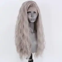 Websterwigs Серебристые белые свободные волнистые синтетические парики на кружеве для женщин Glueless термостойкие волокна волос Косплей HandTied парик