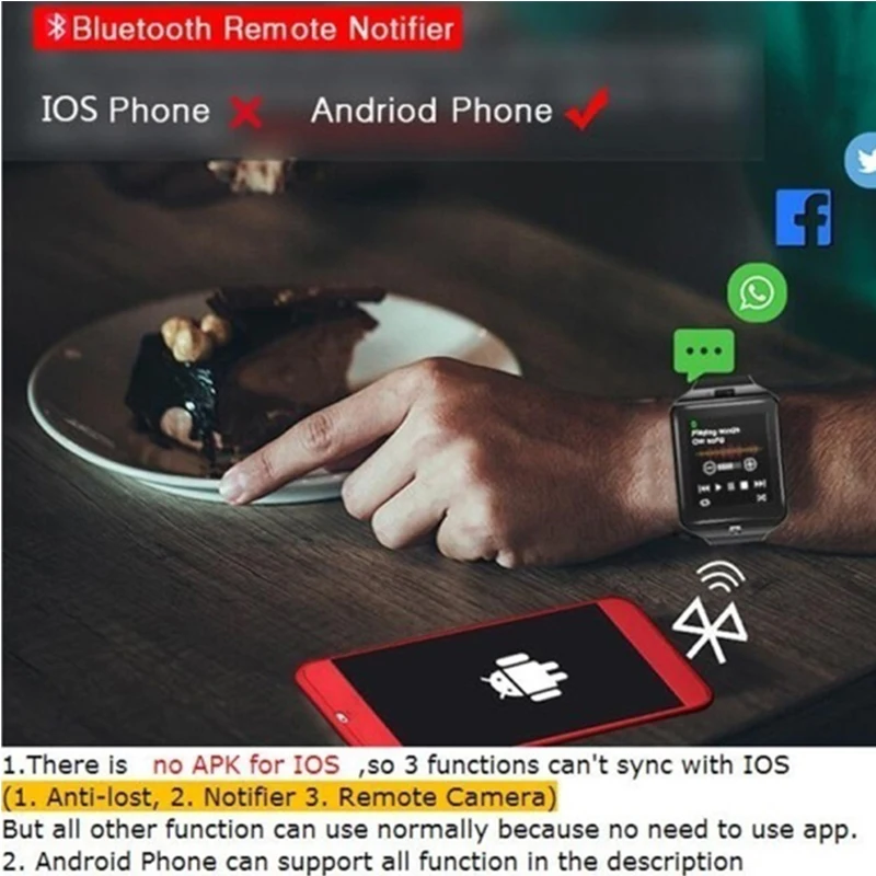 2021 para Ios Bluetooth Conectar Relógio Inteligente Atividade Rastreador tf Sim Câmera Iphone Huawei Xiaomi Telefone Android 6 High Quality Eletrônicos