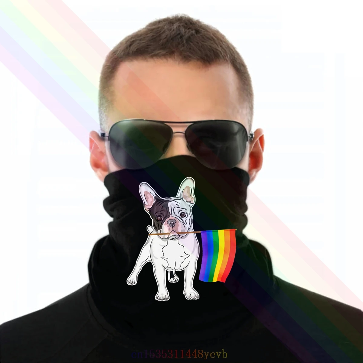Gay Lesbian Lgbt Pride Flag French Bulldog Shirt Dogs Lovers Headband Scarf Bandana Neck Warmer Unisex |
