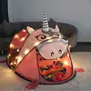 Portable Play Kids Tent Animal Unicorn dinosaur tent with LED light Children Indoor Outdoor Ocean Ball game tent Castle House 1