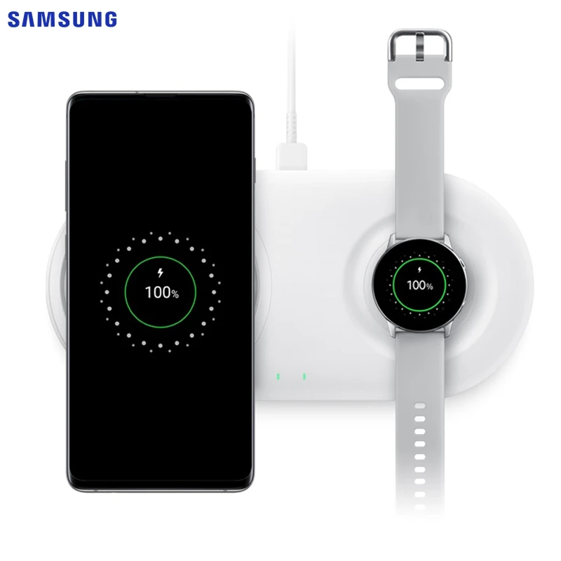 Оригинальное Быстрое беспроводное зарядное устройство samsung 25 Вт 2,0 Duo Pad для samsung Galaxy S10 S10+ S10E Galaxy Watch Active Galaxy gear S4 S3