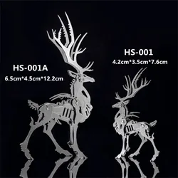 3d metal elk animal modelo quebra cabeça de aço inoxidável warcraft kits destacável jigsaw diy pouco sonho cervos brinquedos presentes para adultos