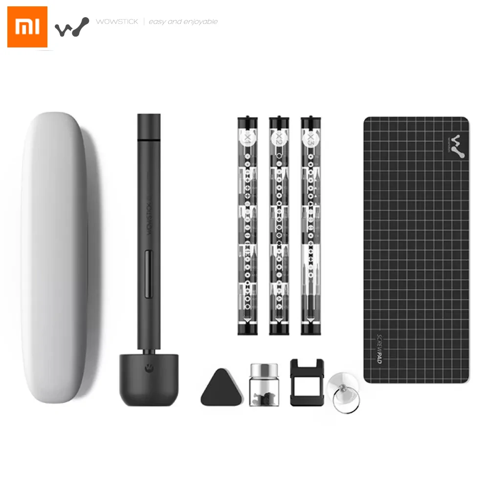 

Original Xiaomi Mi Wowstick 1F + Rechargeable Lithium Battery Screwdriver 0.15/3N.M Dual Mode 56PCS S2 Bits Screw Driver Tools