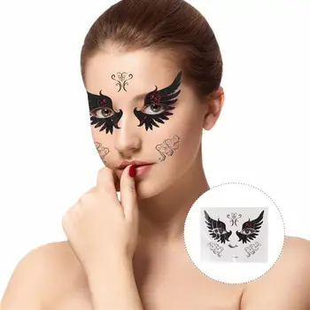 

2pcs Halloween Face Stickers Fake Bat Elements Tattoos Party Face Decorations