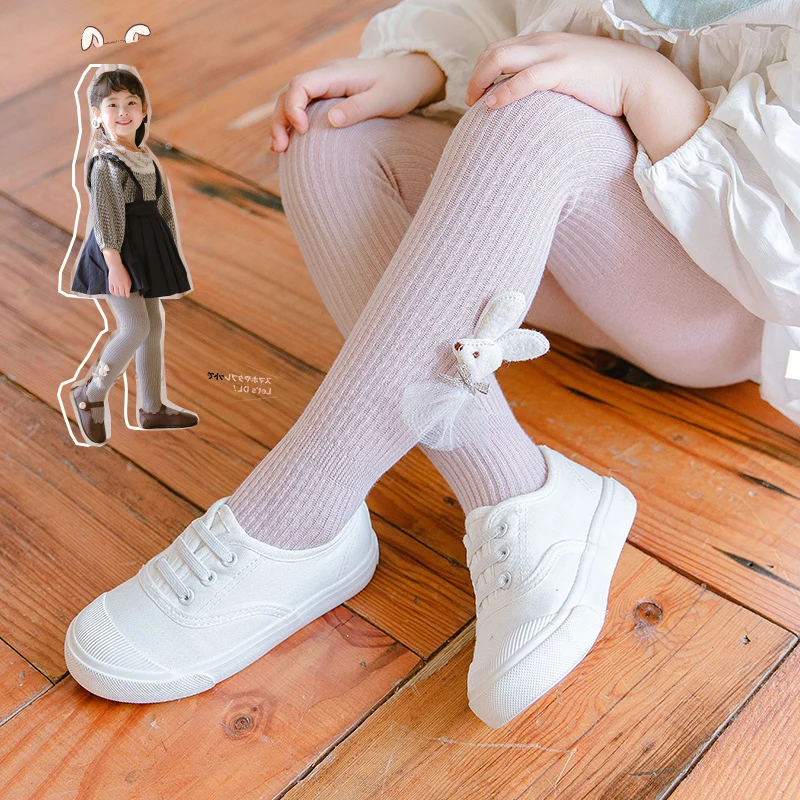 

0-10Y spring child Net yarn bunny Pantyhose Girl toddler Combed Cotton Stretch Soft Knitted Stripe newborn infant Tight Stocking