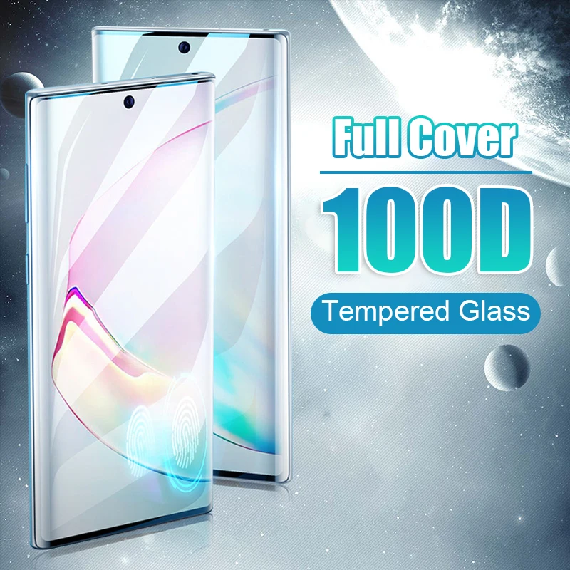 100D полное покрытие закаленное стекло для Samsung Galaxy NOTE 10 8 S10 5g S8 S9 plus Защита экрана S20