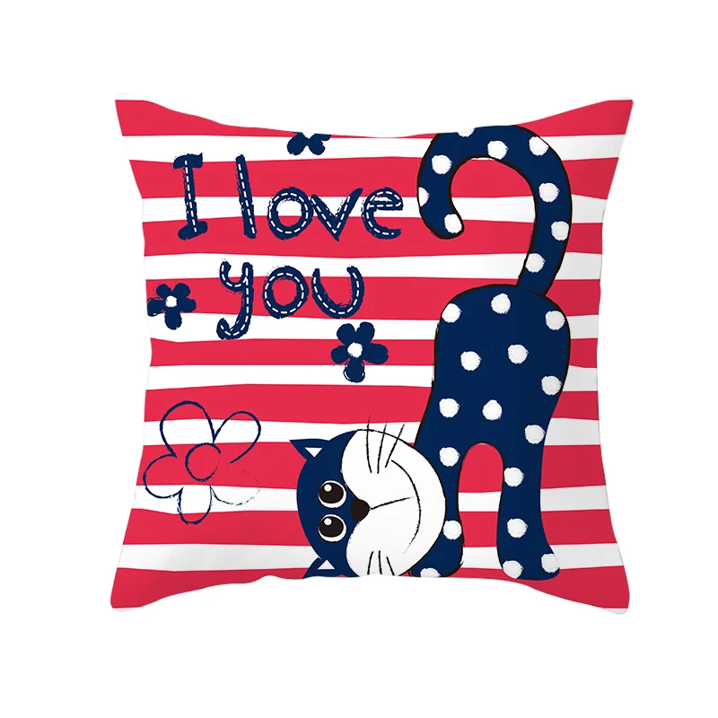 45x45 см, Наволочка на подушку из хлопка и льна на День святого Валентина, декоративная наволочка на подушку для украшения подушки, Наволочка на подушку D30