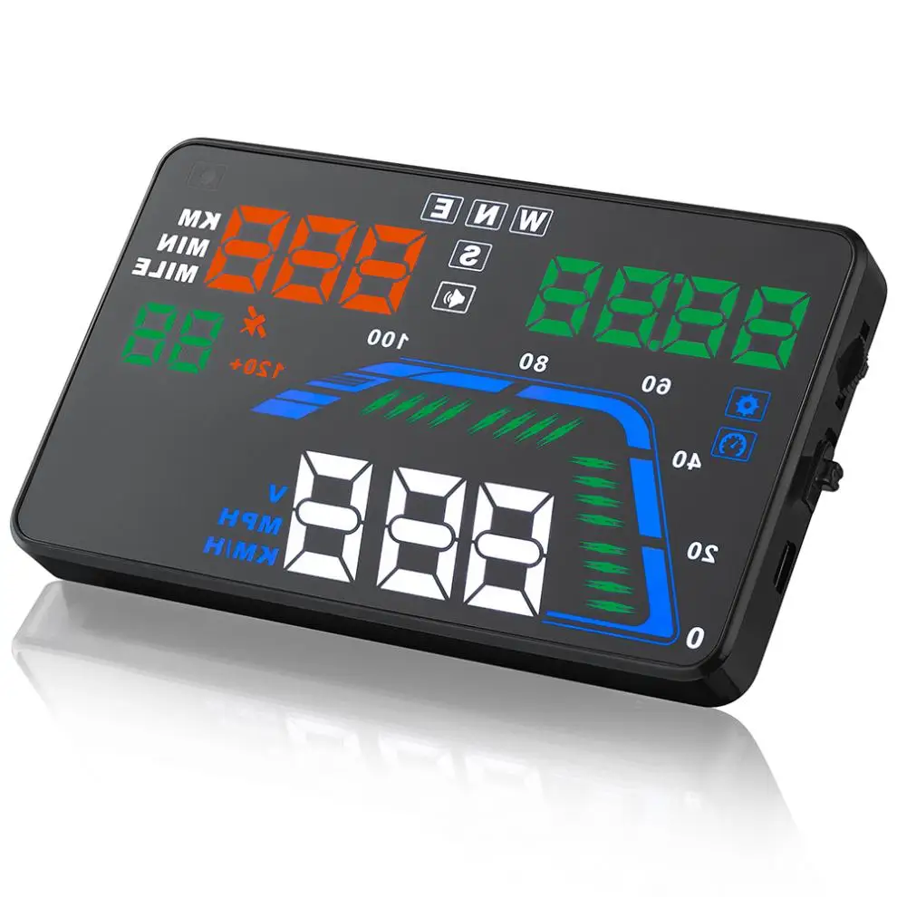 Универсальный Q7 5,5 дюймов Автомобильный HUD gps дисплей спидометры превышение скорости Предупреждение приборной панели лобовое стекло проектор