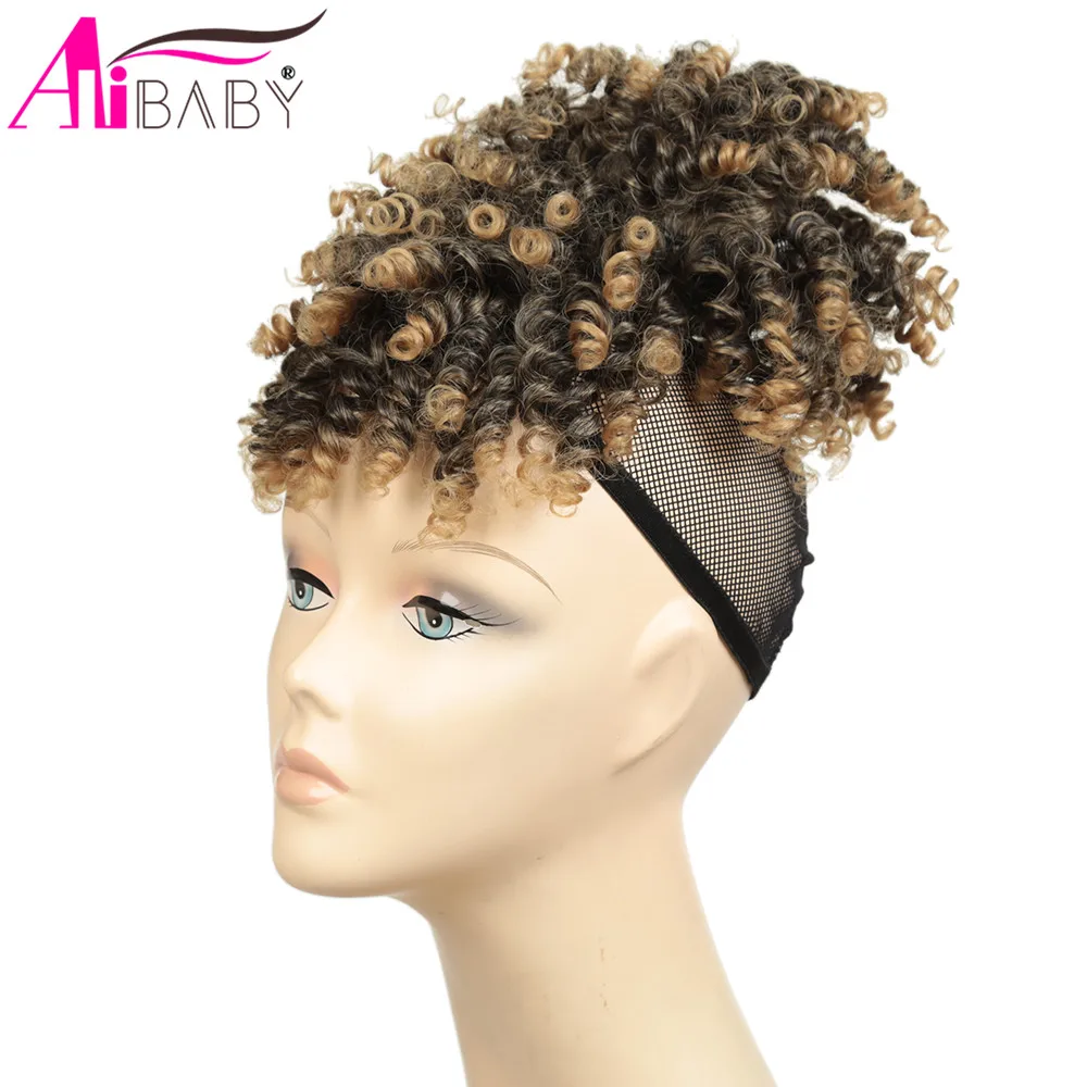 Высокая Пышное Платье на шнурке афро кудрявый вьющиеся синтетические волосы