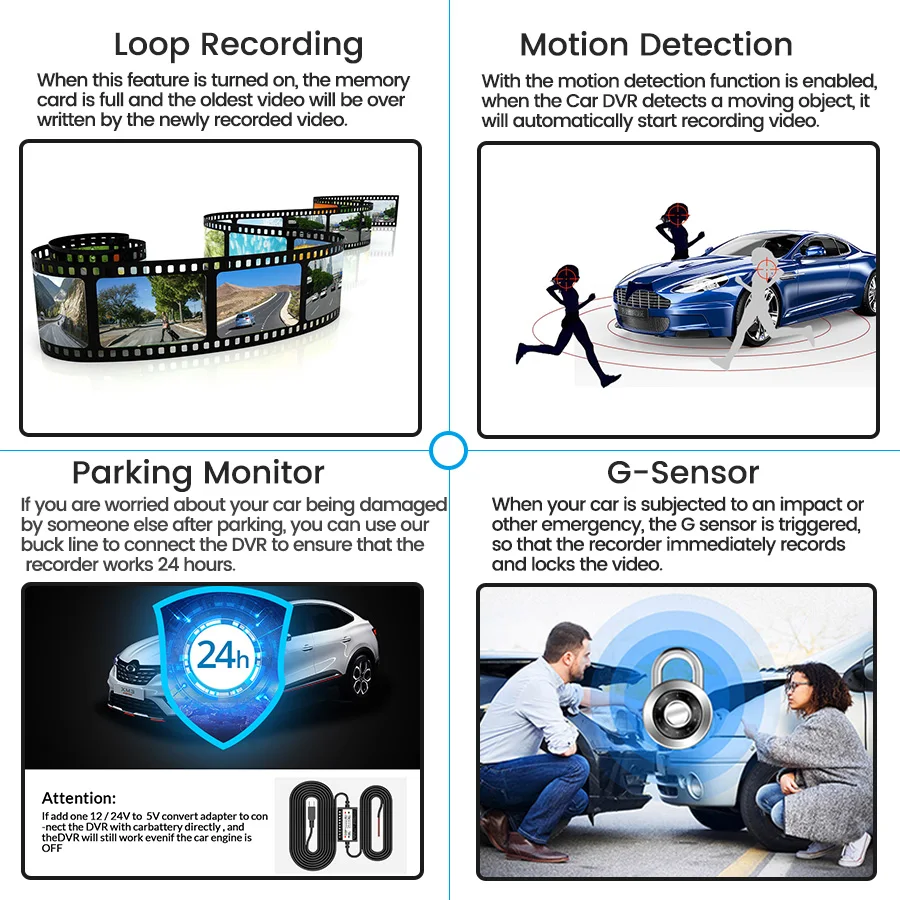  E-ACE Dvr Dash Camera Car Dvr mirror FHD 1080P 4.3 Inch Dual Lens With Rear View Camera Auto Video 