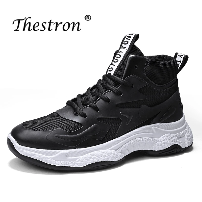 2019 Men's Comfortable Platform Sports Shoes Breathable Mesh Free High Running Shoes White Men's Sports Shoes