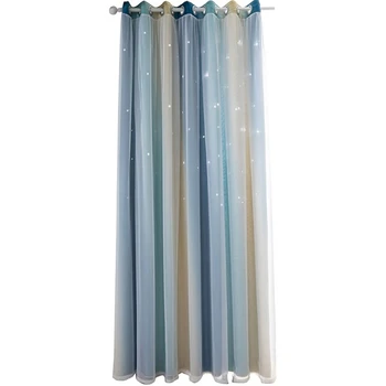 

NEW-Hollow Star Gradient Stripes Living Room Bedroom Curtains Nordic Modern Minimalist Ins Style