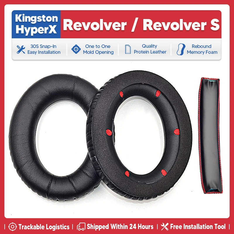 Revolver Ear Pads Replacement Cushion Earpads Protein Leather for Kingston HyperX Cloud Revolver/ S Gaming Headsets | Электроника