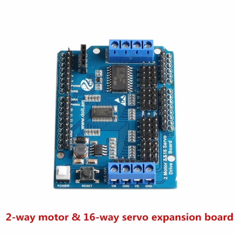 2-полосная двигатель и 16-ходовой сервоприводом Щит Совместимость с Arduino для