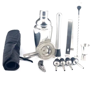 

12Pcs/set 550ml 750ml 800ml Stainless Steel Cocktail Shaker Mixer Drink Bartender Browser Kit Bars Set Tools With Wine Rack