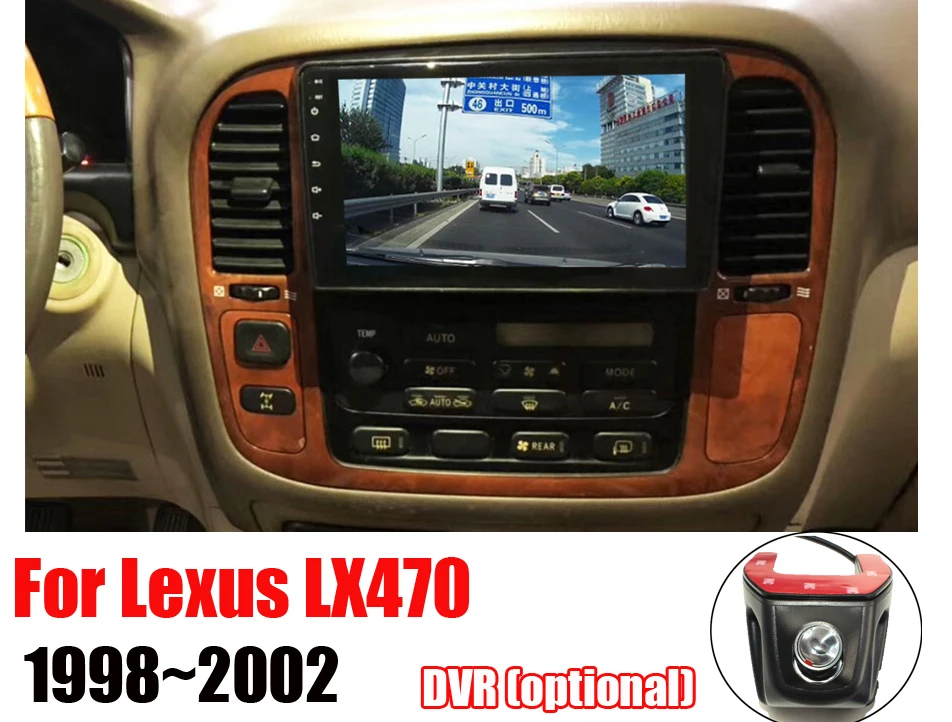 machine add DVR Liandlee Android 2+ 32G для Lexus LX470 1998~ 2002 стерео автомобильный экран Carplay DVR камера Wifi BT gps Navi навигация карта медиа - Цвет: machine add DVR